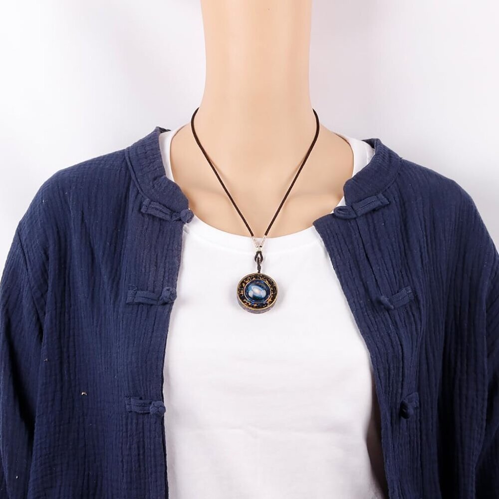 Orgonite Necklace - Sri Yantra Rotatable Pendant For Anti Stress Anxiety & Medit - Picture 7 of 8
